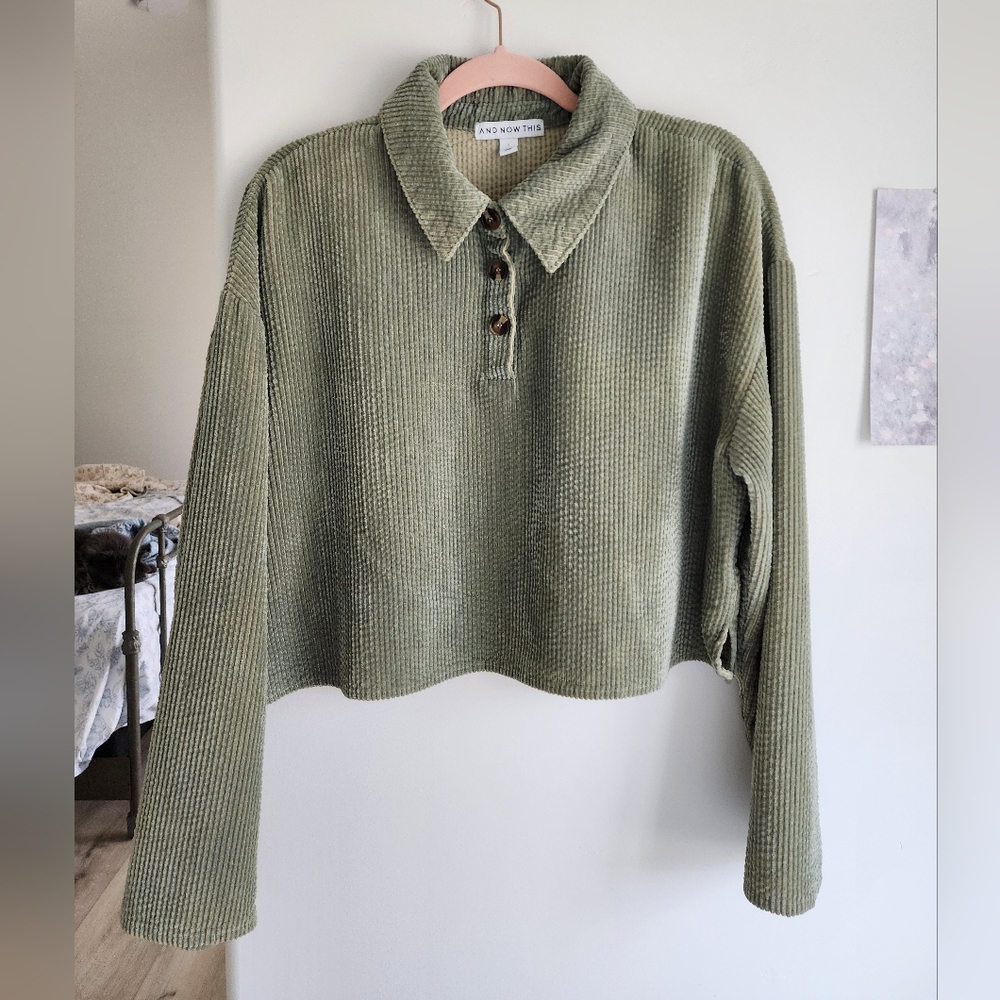 Sage Green Corduroy Button Down Shirt